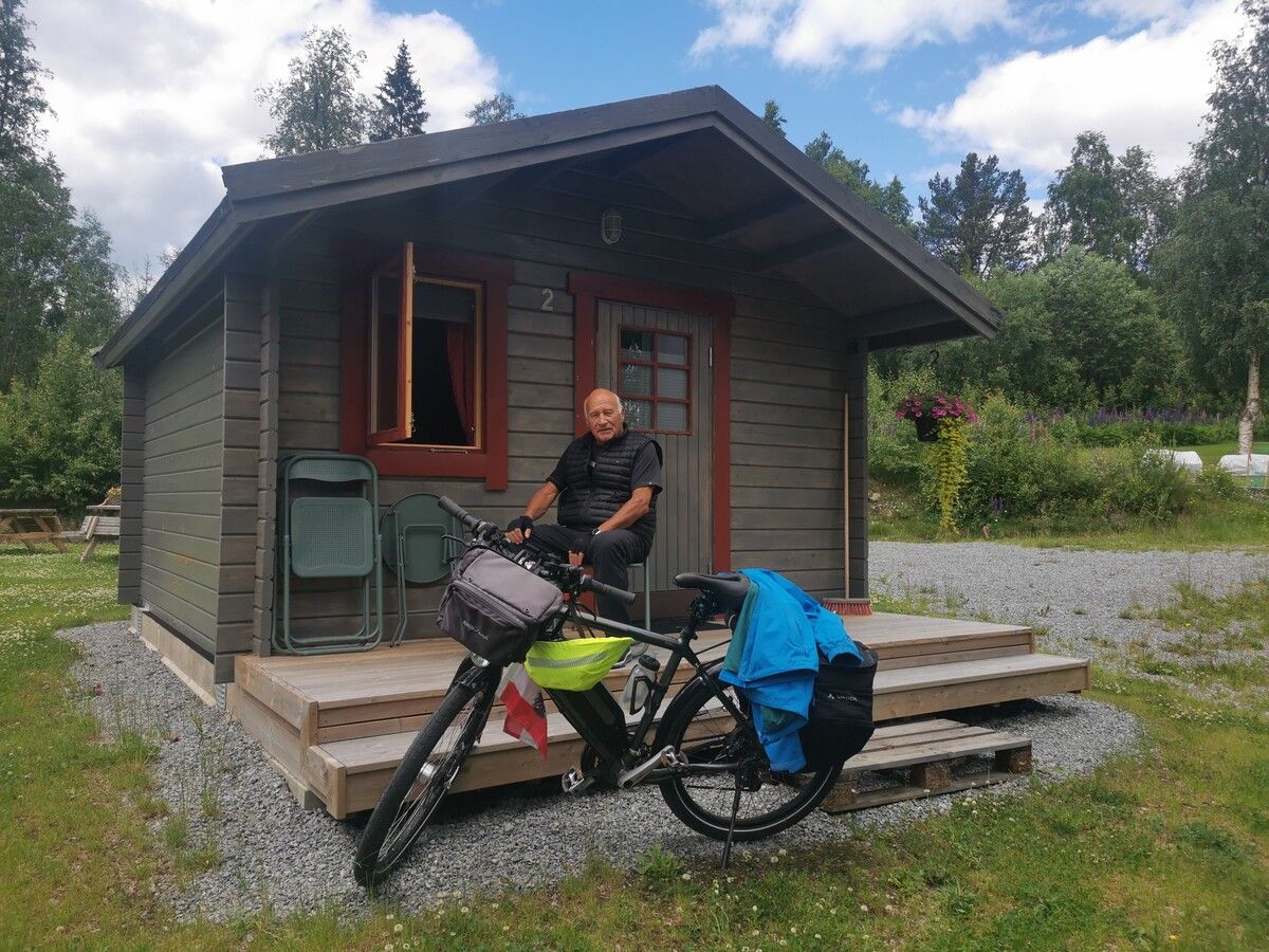 In dieser Hütte in Lappland nächtigte der Weltenbummler.