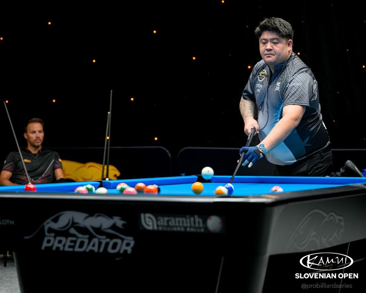 Mario He lieferte bei den Slovenian Open eine starke Leistung ab, gab aber im Endspiel eine klare Führung noch aus der Hand.⇒probilliardseries