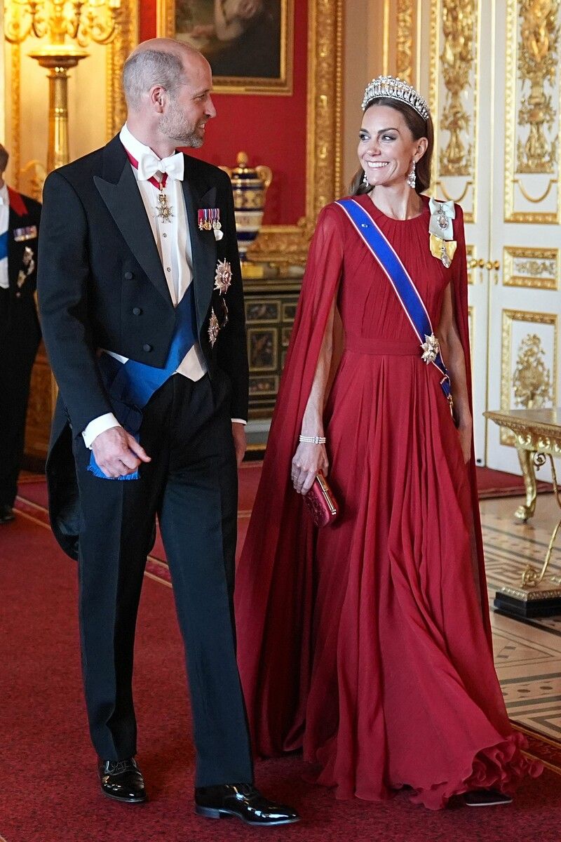 Prinzessin Kate kam an der Seite von Prinz William zum Staatsbankett.⇒AFP
