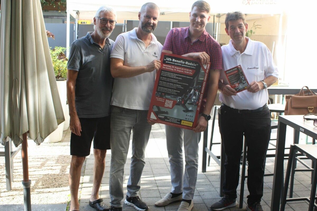 Das OK-Team vom 12-Stunden-Benefizradeln mit Armin Wille, Alex Milojevic, Dominic Mayer und Roland Vith. ⇒VN/TK