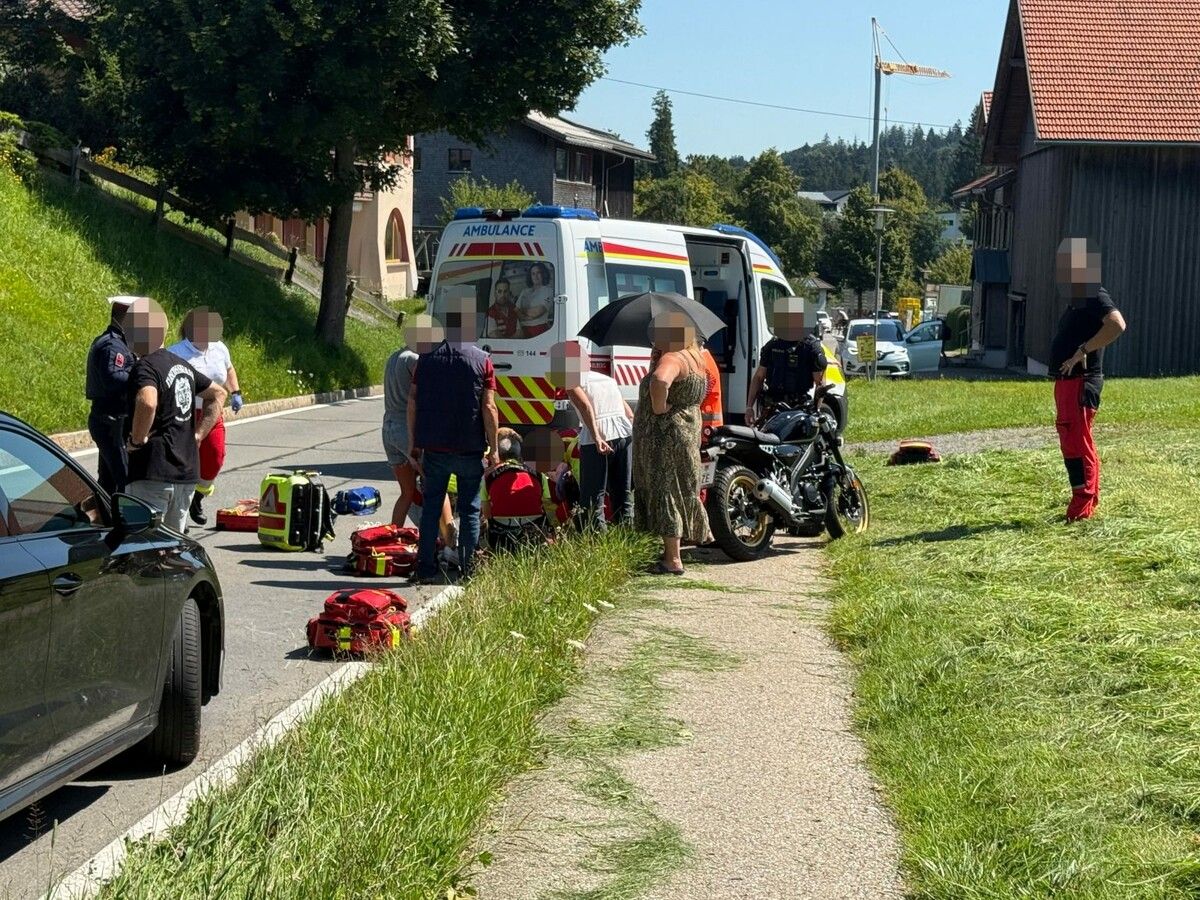 Sturz mit Motorrad