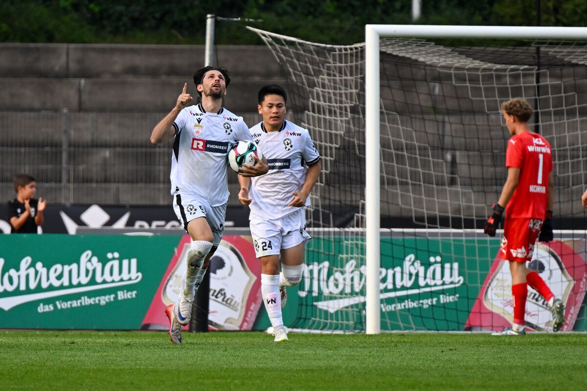 Leon Eloshvili brachte nach seiner Einwechslung zur Halbzeit viel Schwung ins Spiel der Bregenzer und erzielte auch den wichtigen Treffer zum 1:1-Endstand.⇒gepa
