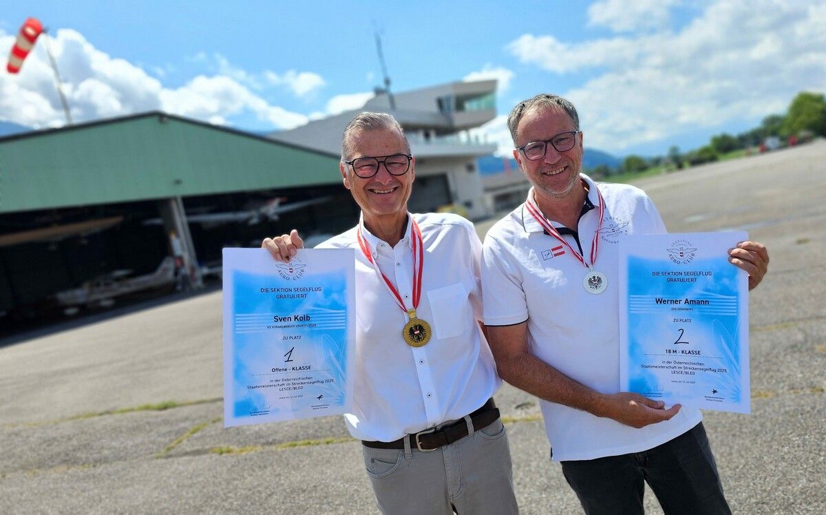 Sven Kolb und Werner Amann sichern sich bei der Meisterschaft in Slowenien Platz eins und zwei.⇒Vorarlberger Sportflieger
