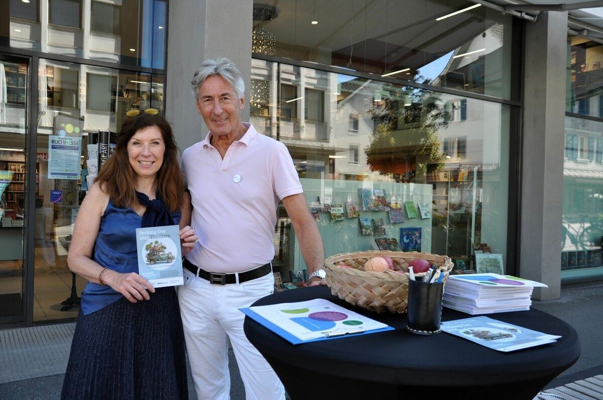 Beate Fetz und Franz Wölfer von „Stadt.Leben.Dornbirn“ freuten sich über das große Interesse am von ihnen mitinitiierten Aktionstag.