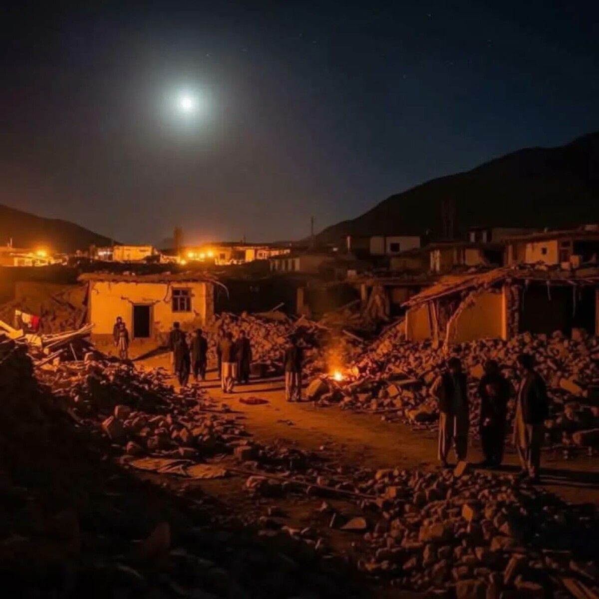 Das Beben traf Afghanistan in der Nacht. Mehrere Dörfer wurden zerstört. ⇒