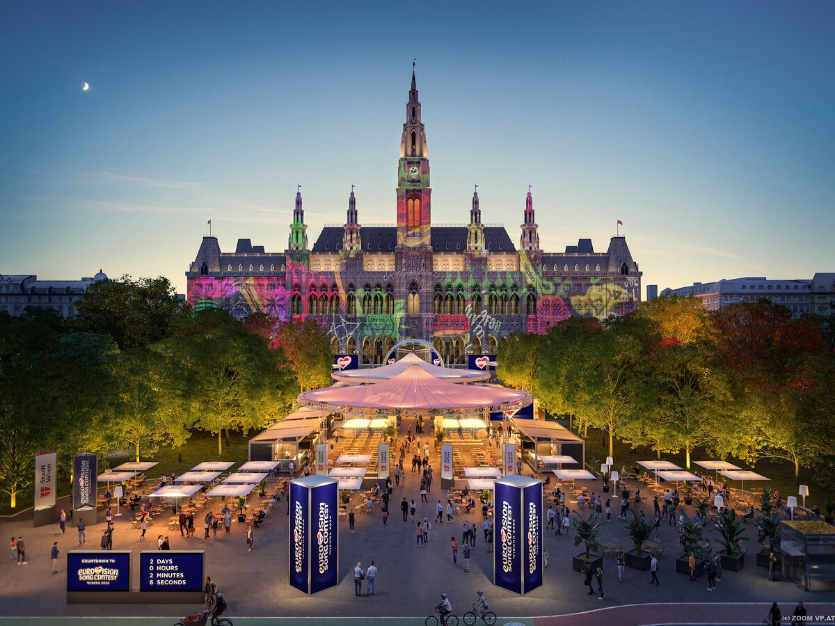 Der Wiener Rathausplatz wird eine Woche lang zur Fanmeile.⇒APA/ZOOMVP.AT