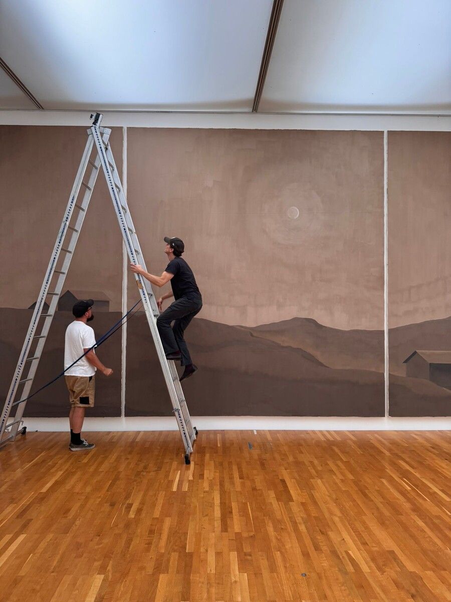 Emmanuel Troy entwickelte ein monumentales, aus drei Teilen bestehendes Landschaftsbild. ⇒Kunstraum Remise