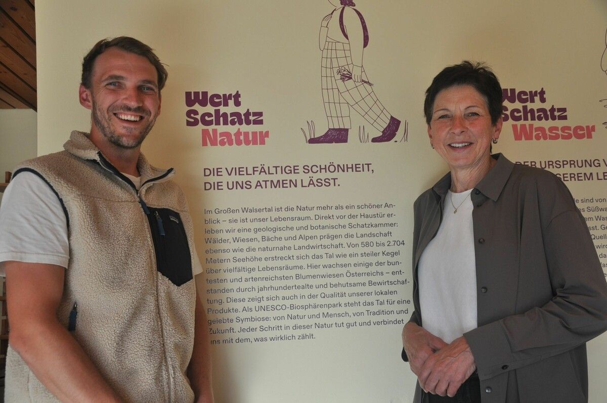 Ingo Türtscher (REGIO Manager) und Andrea Schwarzmann (Obfrau der REGIO Großes Walsertal sowie des Biosphärenparkkuratoriums). ⇒HAB