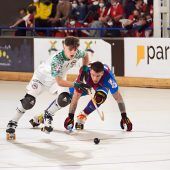 RHC-Spieler jubeln bei der Rollhockey-EM