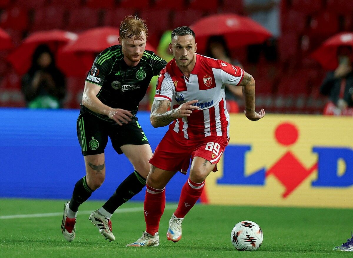 Marko Arnautovic rettete Roter Stern Belgrad das Remis in Glasgow.⇒apa