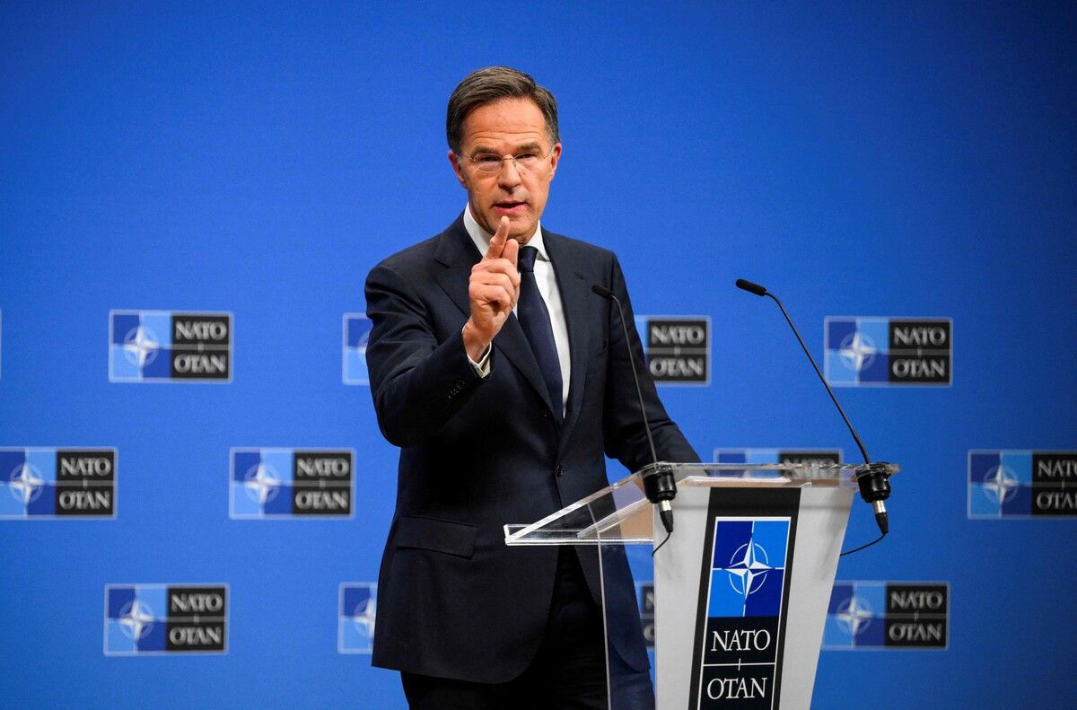 NATO-Generalsekretär Mark Rutte bei der gestrigen Pressekonferenz.⇒AFP