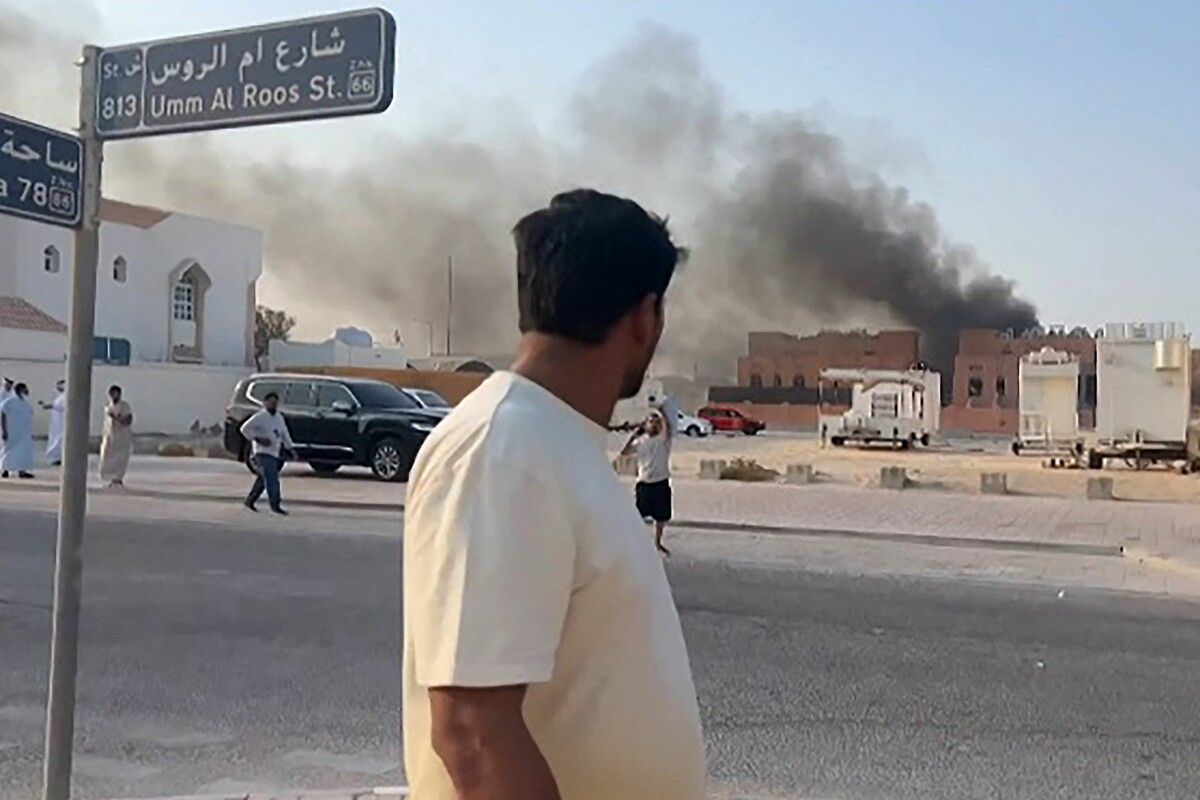 Rauch steigt nach den Luftangriffen in Doha auf.  ⇒AFP