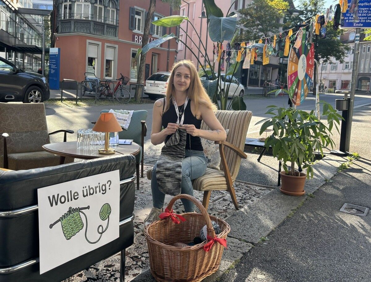 Savina Homann vom WirkRaum war beim „Parking Day“ dabei. ⇒VN/Grundner
