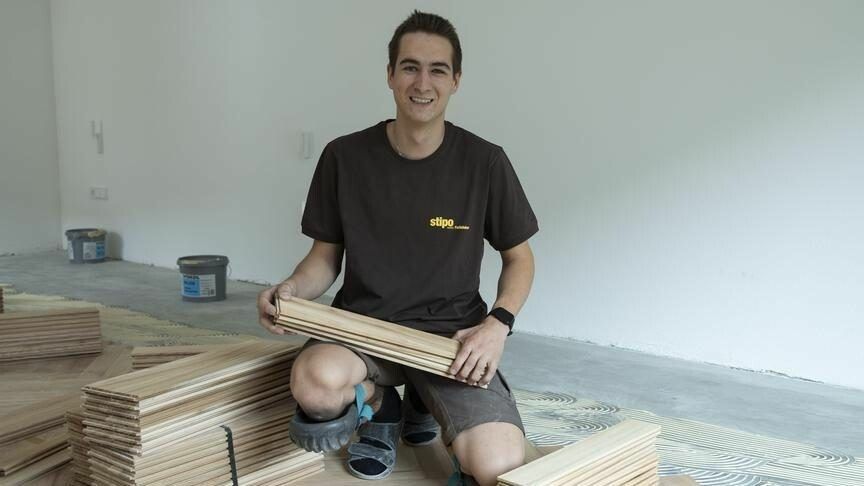 Sein Traumberuf: Bodenleger – und nun Teilnehmer bei den EuroSkills. ⇒vn/paulitsch (2)