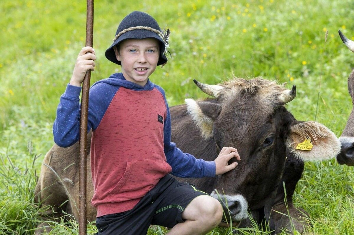 Silas Anton Meusburgers Hauptaufgaben auf der Alp waren das Kontrollieren der Rinder und das Errichten von Zäunen.