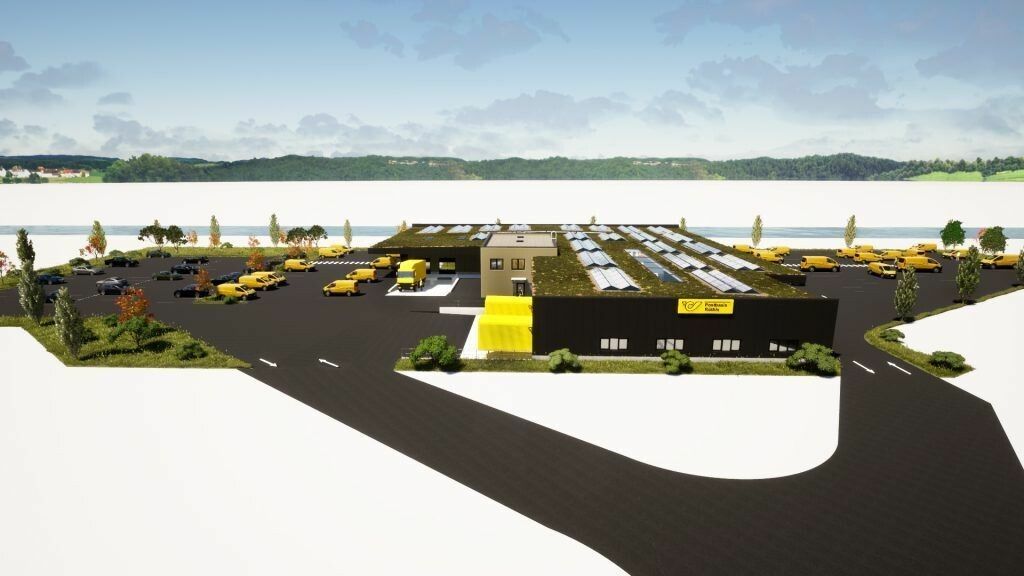 So sieht das neue Verteilzentrum aus, das im Juli 2026 fertiggestellt sein soll. ⇒FA
