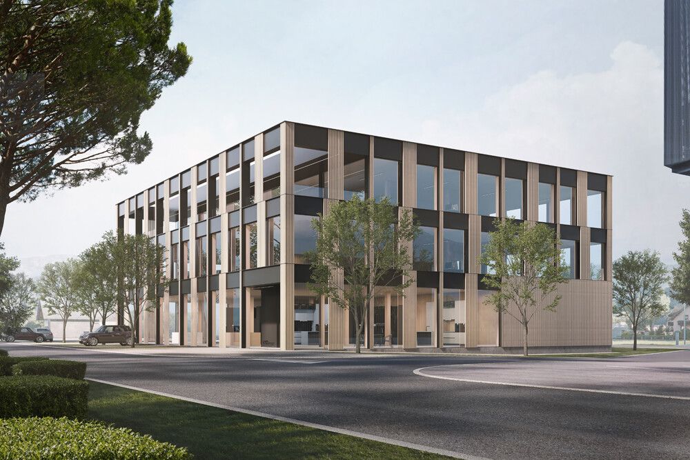 Visualisierung des Gewerbeparks Monomer, wo das K10 Design-Küchenstudio seinen neuen Hauptsitz haben wird. ⇒kaufmann