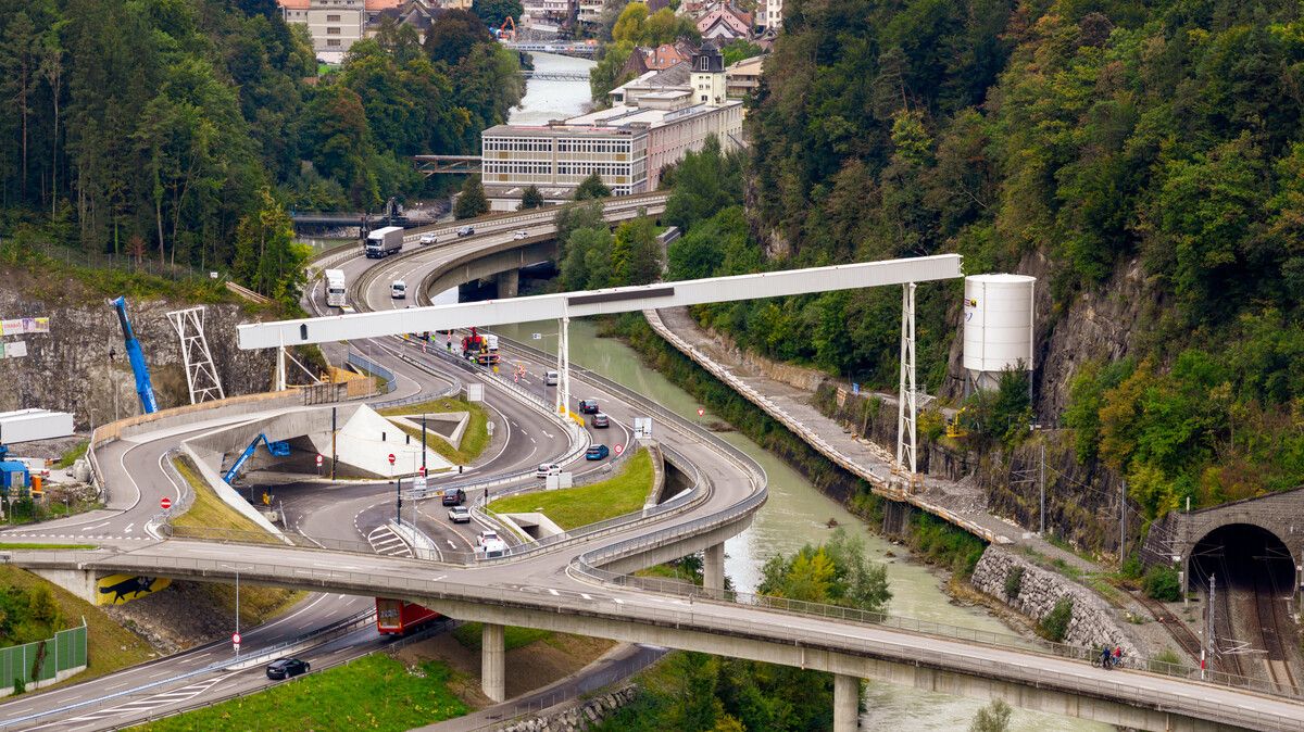 Auf der großen Tunnelbaustelle in der Felsenau herrscht derzeit Stillstand. ⇒Stiplovsek