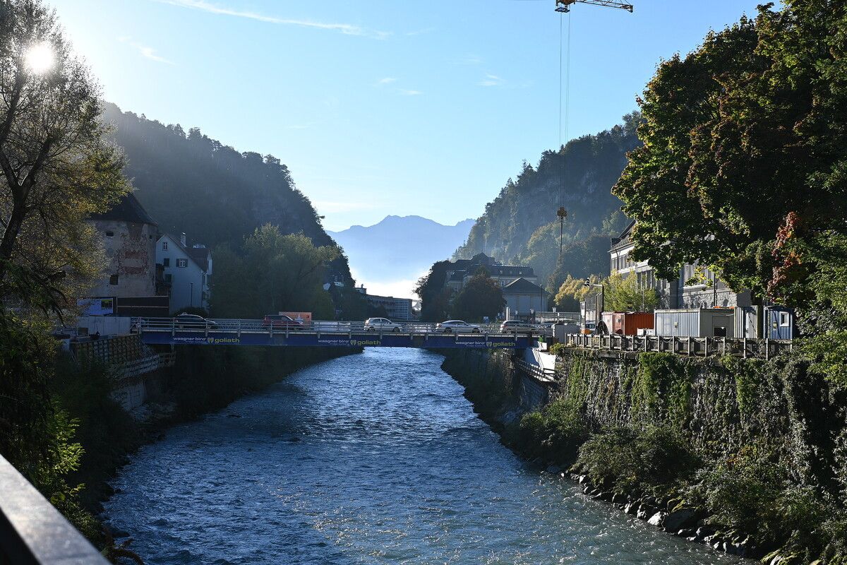Die Arbeiten an der neuen Montfortbrücke schreiten planmäßig voran. ⇒Stadt Feldkirch