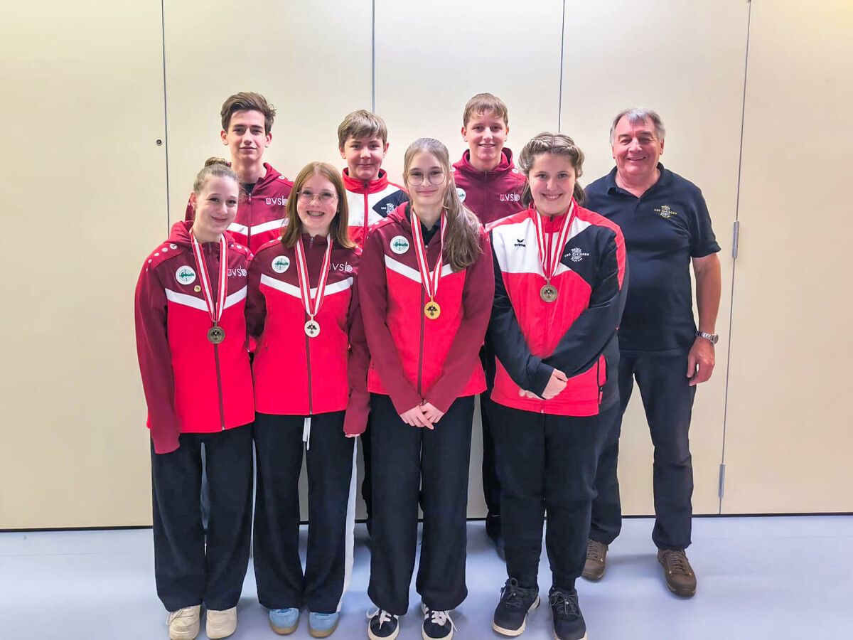 Die Nachwuchstalente der USG Gisingen holten vier Medaillen beim Luftpistolen-Finale in Salzburg.⇒USG Gisingen