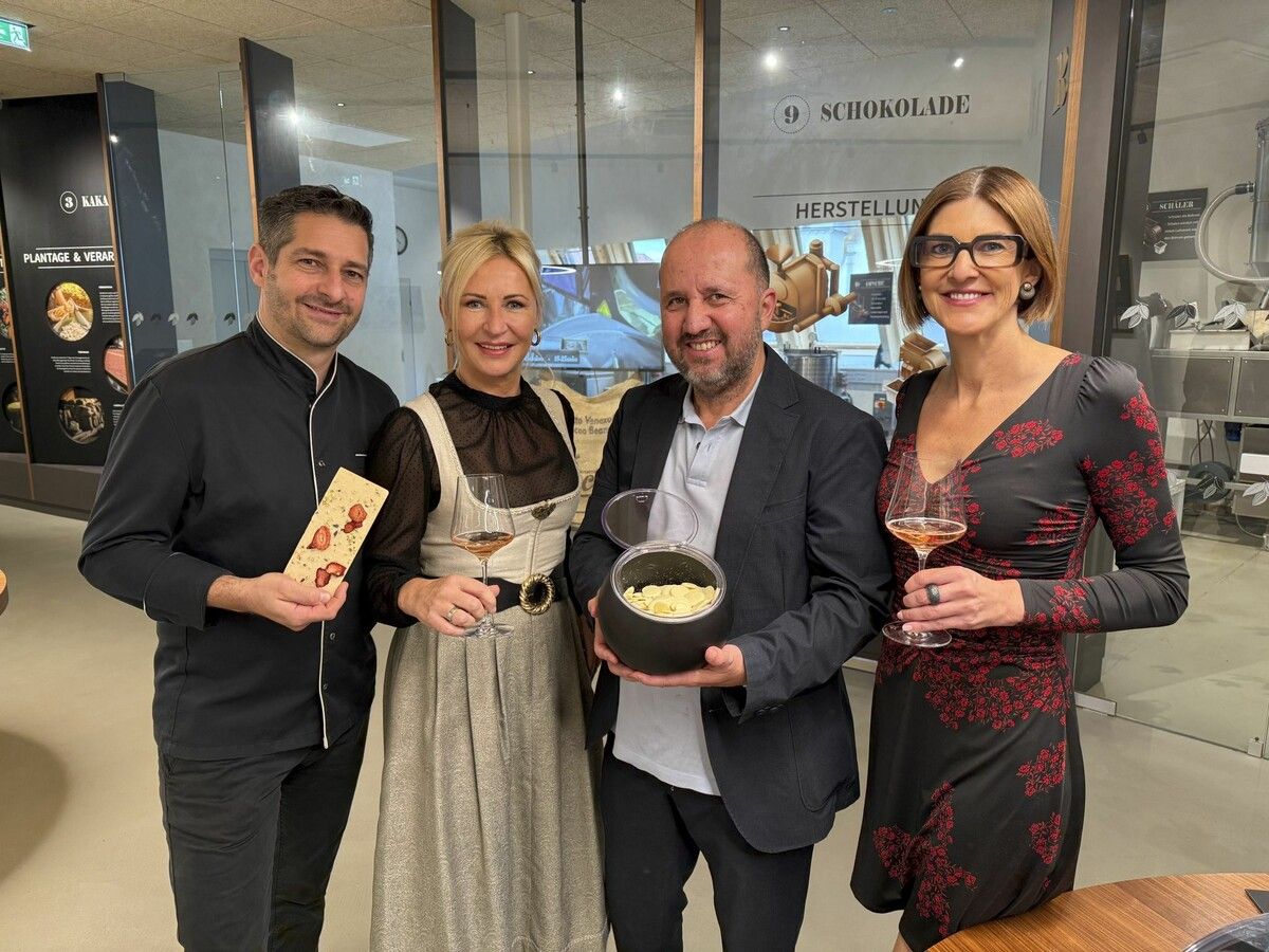 Die Schokoladenwelt von Gunther und Petra Fenkart sowie die Bodega Rioja von Manuel und Beate Espinoza-Mayr harmonieren gut miteinander.⇒Franc