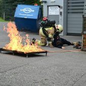 Großübung der Feuerwehr bei Fulterer