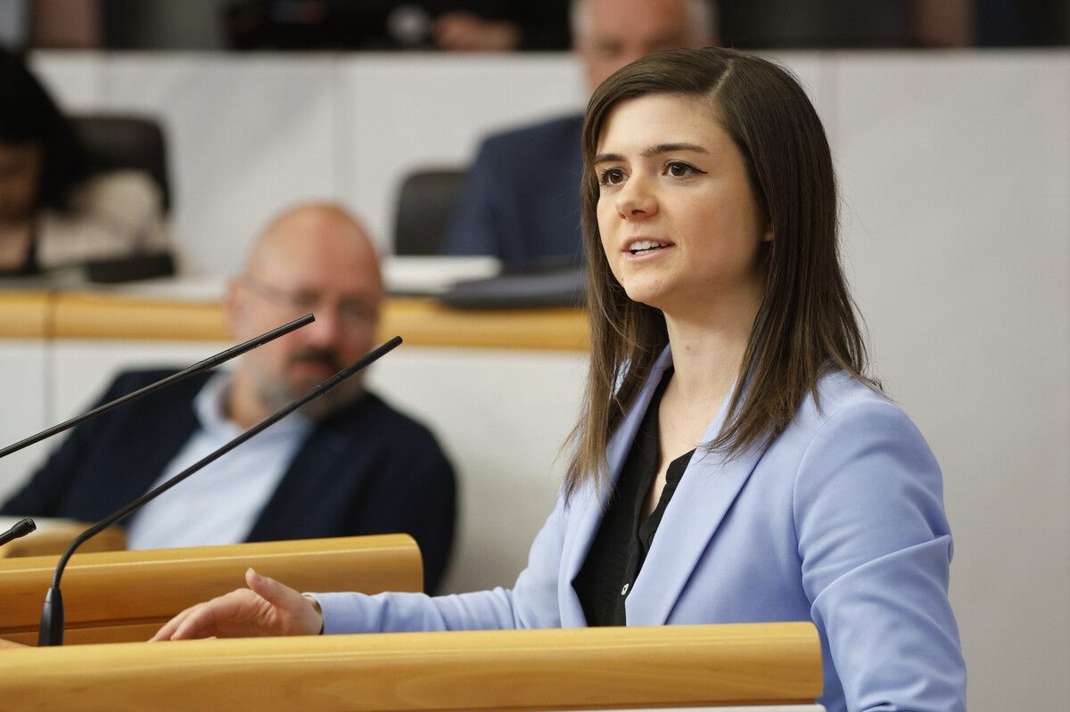 Fabienne Lackner stellte die Anfrage an Landesrätin Martina Rüscher, in der es unter anderem um die Aufarbeitung des Fehlers geht. ⇒VN/Shourot