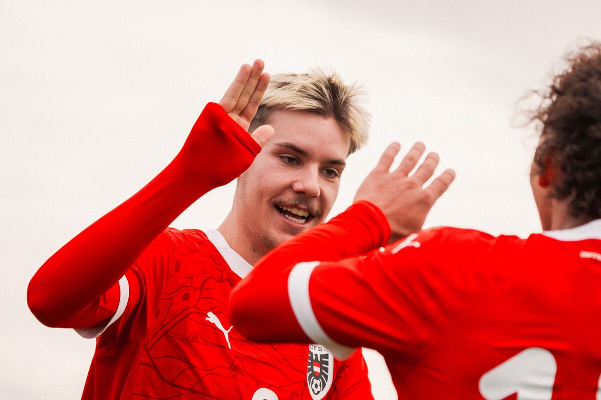 Grund zum Jubeln hatte Österreichs Fußball-Nachwuchs. Mauro Hämmerle (Bild) und Co. gewannen alle drei Spiele der ersten Quali-Runde zur U19-EM 2026.⇒gepa