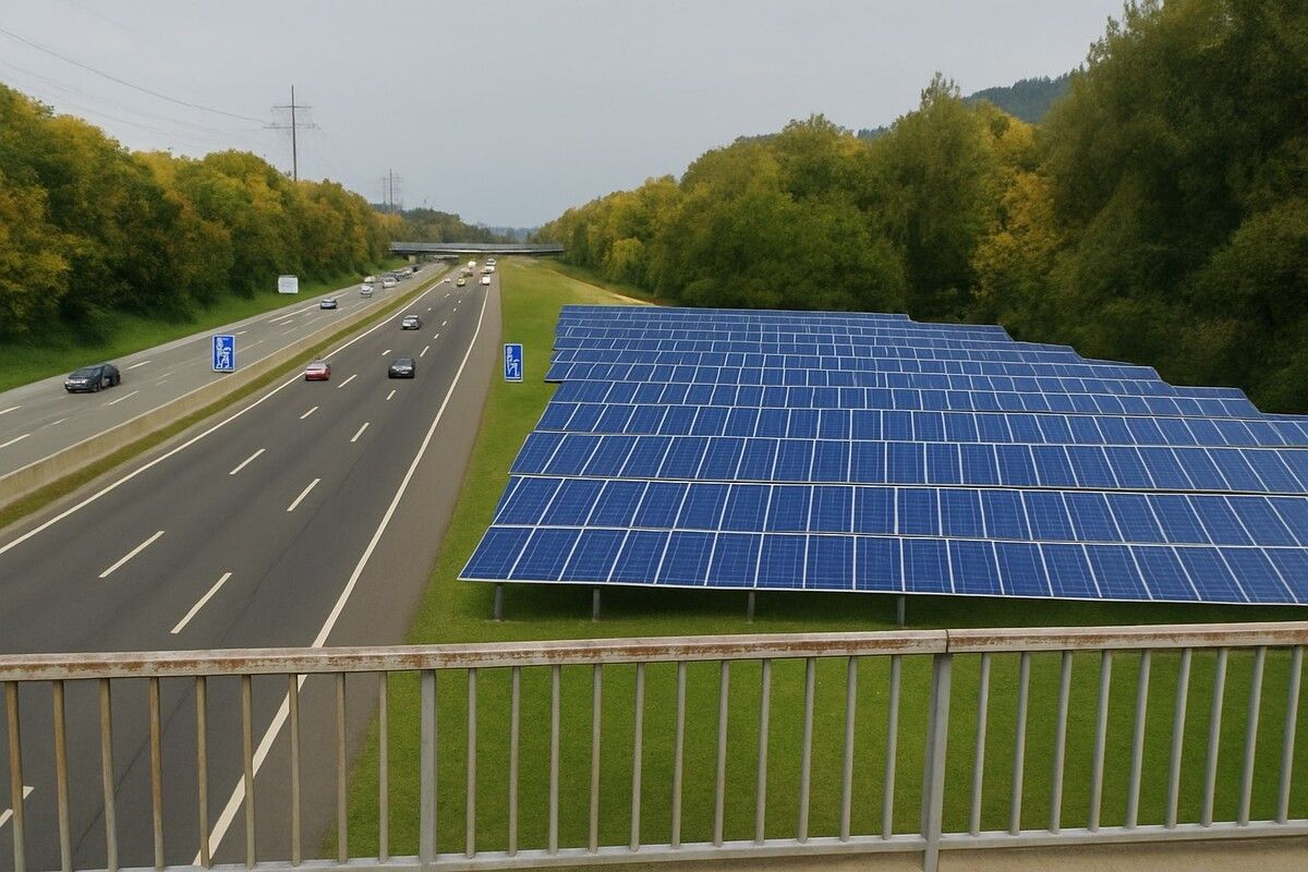 Hier soll ein PV-Kraftwerk entstehen, fordern die Grünen. Montage: Die Grünen