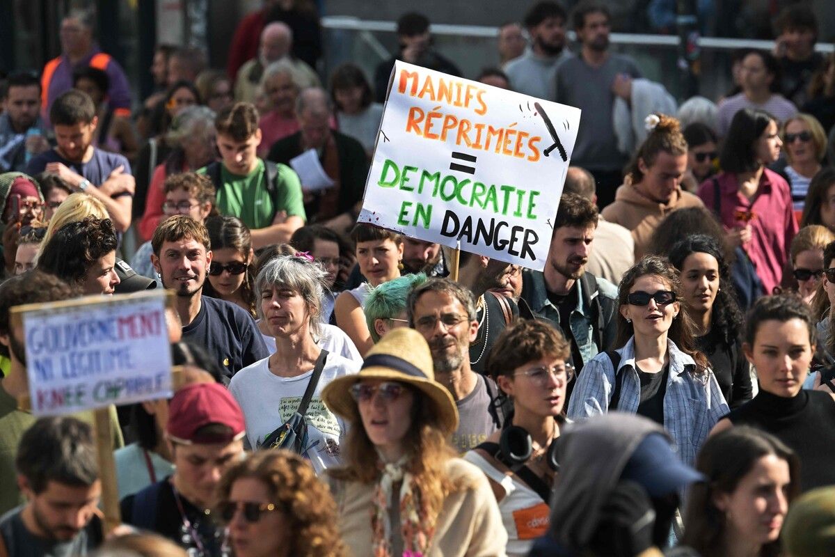 Landesweit gingen am Donnerstag 85.000 Menschen auf die Straßen. ⇒AFP