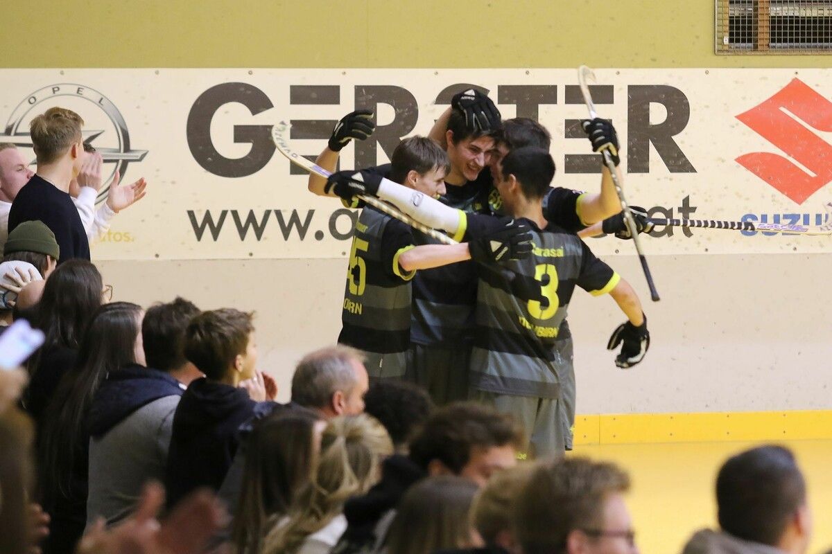 Nach dem klaren 10:0-Sieg jubelten Dornbirns Rollhockey-Cracks und sind bereit für die nächste Partie in Montreux. ⇒Cth
