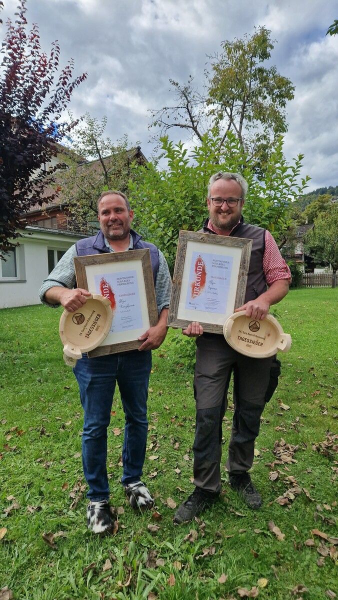 (v. l.) Die Tagessieger Robert Seethaler (Alpe Parpfienz) und Florian Battlogg (Alpe Spora). ⇒LKV