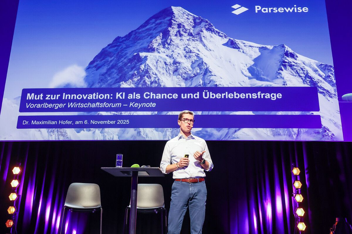 Der gebürtige Lustenauer Maximilian Hofer, CEO von Parsewise, fordert die Unternehmen zum Handeln auf: Wer nicht handle, bleibe zurück.