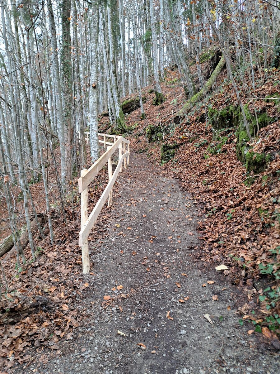 Der Wanderweg wurde von der Straßenmeisterei wieder hergerichtet.⇒Stadt