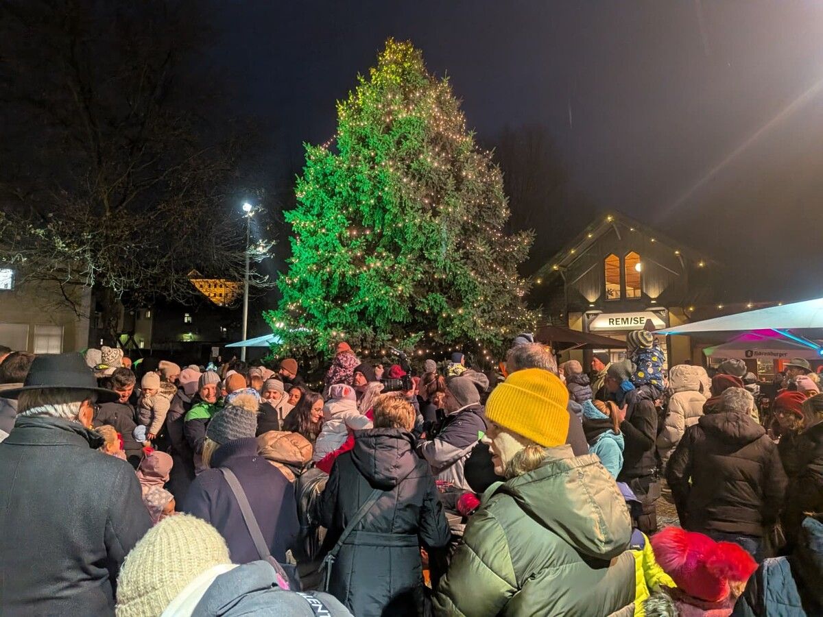 Die Illumination des Christbaumes am Vorplatz der Remise zog viel Publikum an.