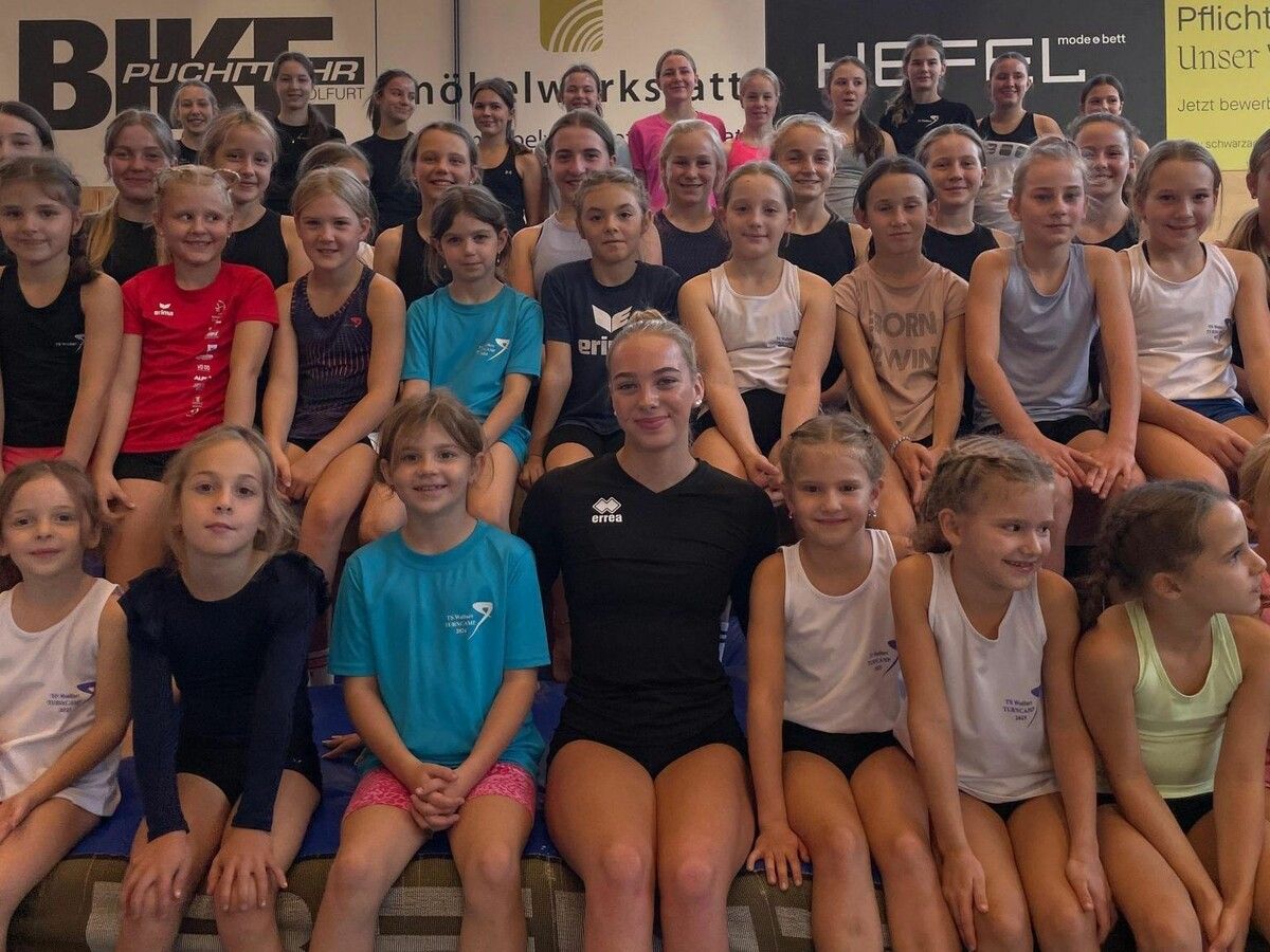 Die Turnerinnen der TSW verbrachten einen Vormittag mit der WM-Debütantin.