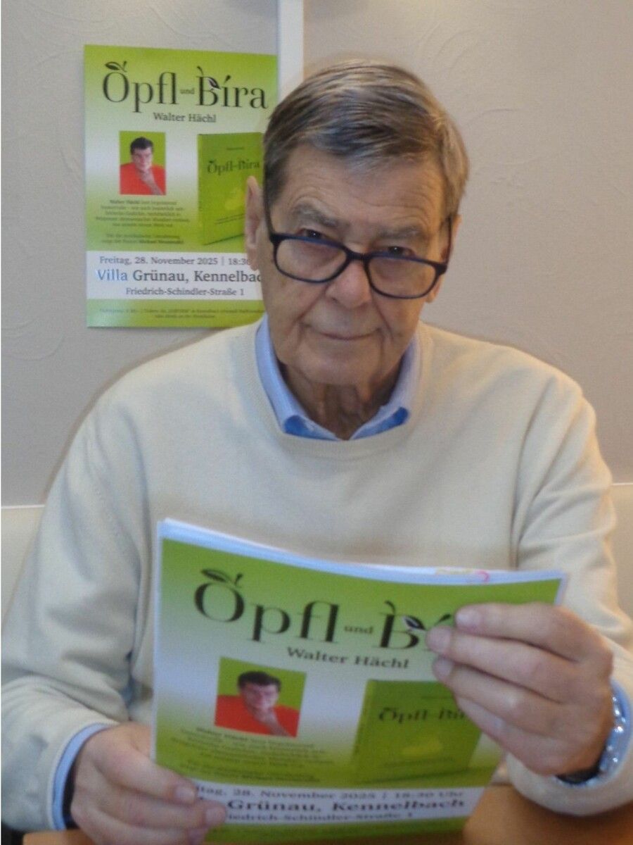 Dr. Walter Hächl liest am Freitag, 28. November, 18.30 Uhr, in der Kennelbacher Villa Grünau aus seinem Gedichtband Öpfl und Bira.⇒stp