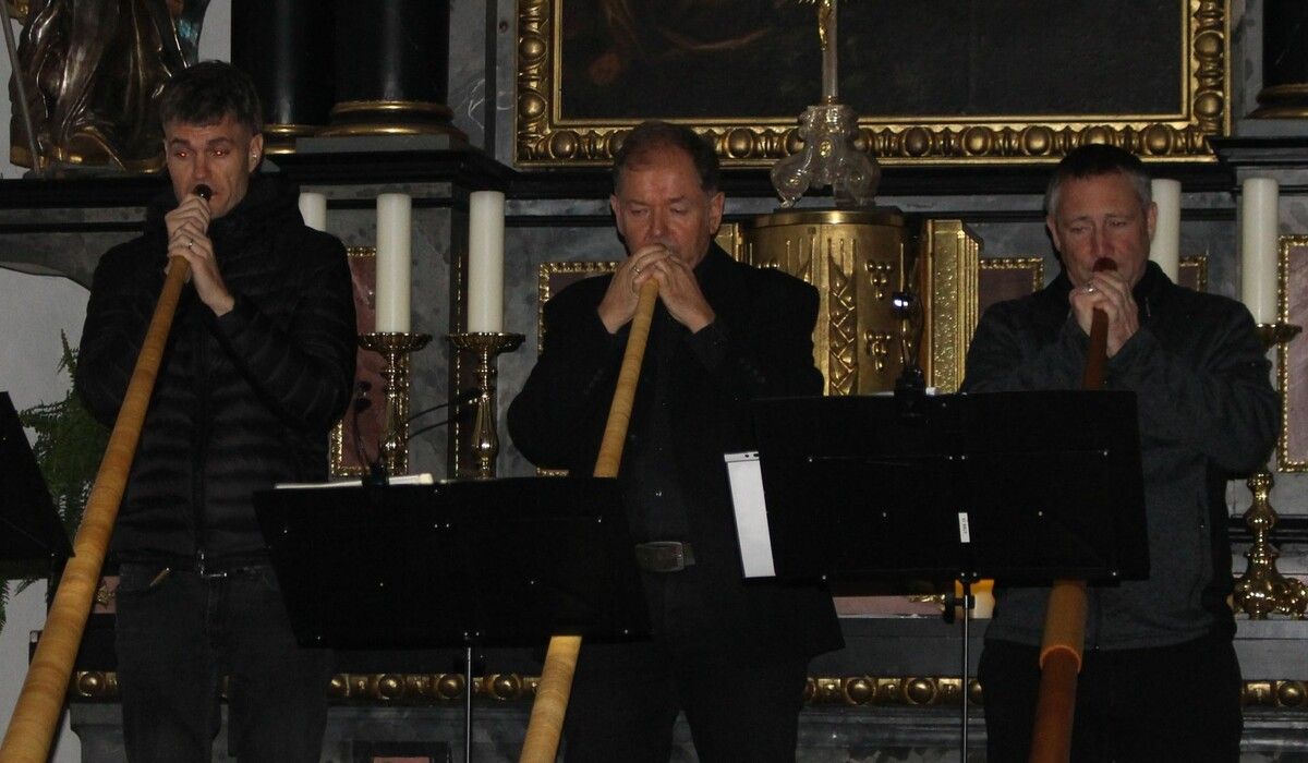 Ernst Gratzer und Peter Kranabetter sowie „Ersatzmann“ Fabian Hussl begeisterten ihr zahlreiches Abendklang-Publikum. ⇒STP