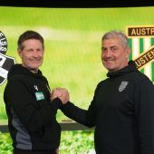 Erstes Duell der beiden Trainer Andreas Heraf und Markus Mader beim Derby. »C1