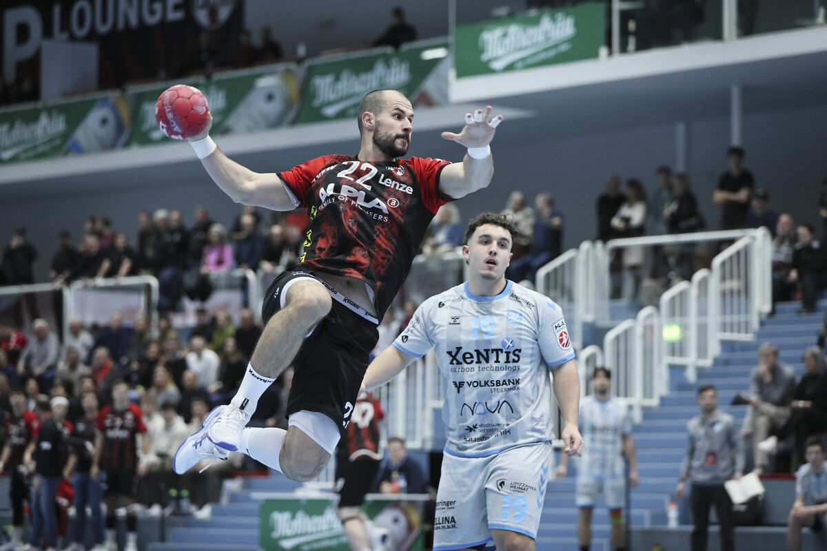 Hard-Kreisläufer Dejan Babic (Bild) wurde so wie Ivan Horvat bei den Gästen als Spieler des Abends ausgezeichnet.⇒Alexandra Köss