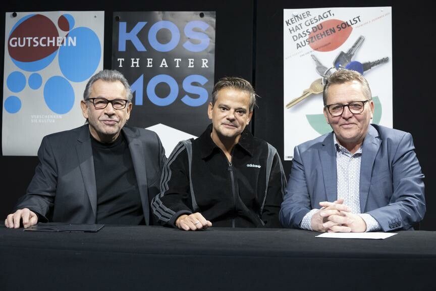 Hubert Dragaschnig und Augustin Jagg mit ihrem designierten Nachfolger Josef Maria Krasanovski. ⇒roland paulitsch