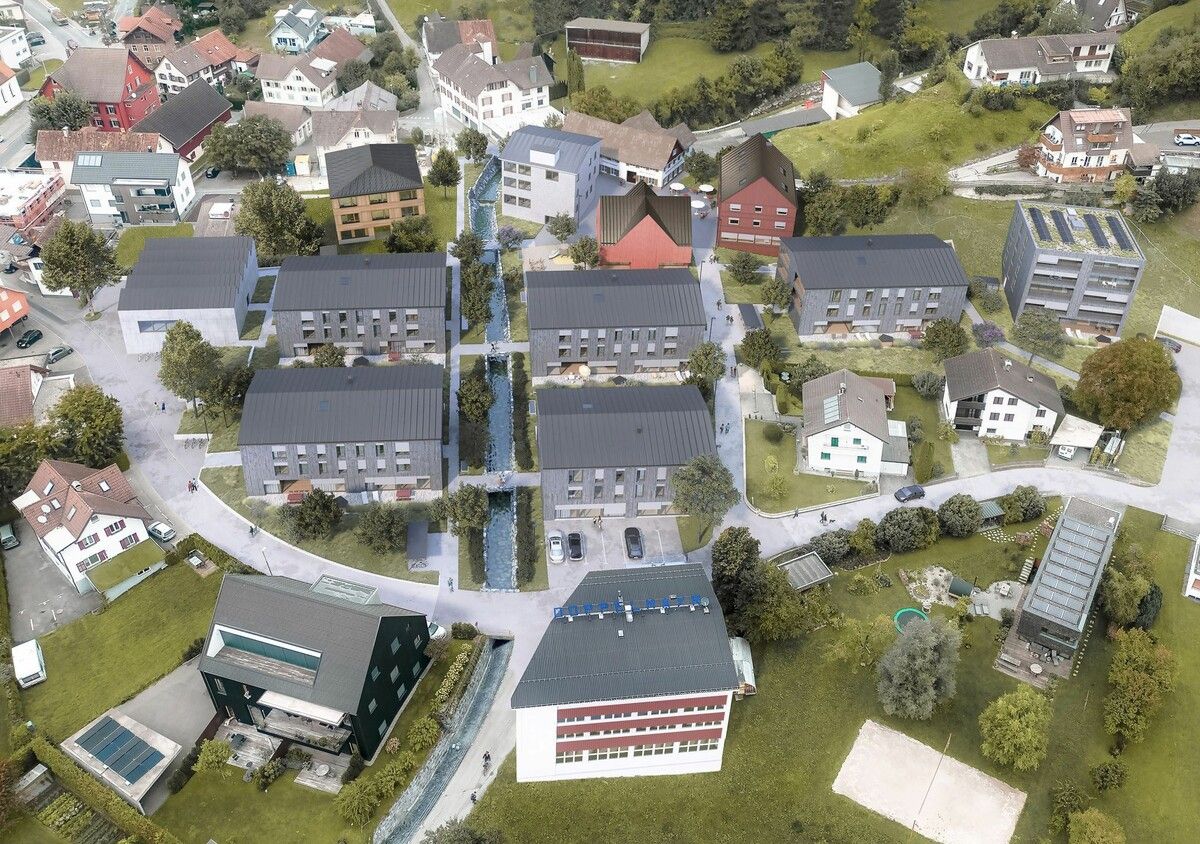 In Rickenbach entsteht ein völlig neues Quartier, das auch städteplanerisch überzeugt. Die Wohnungen werden vermietet. ⇒fa