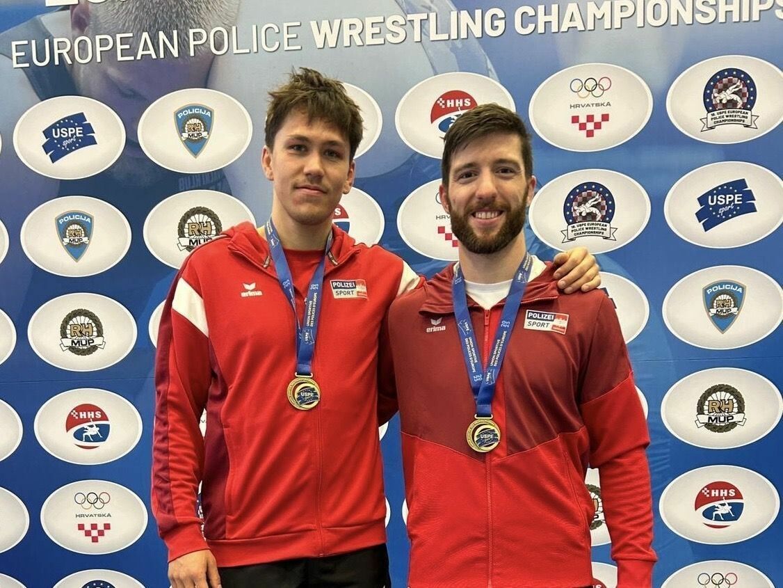 Laurin Hartmann (l.) und André Kogler (r.) holten drei Bronzene.⇒privat