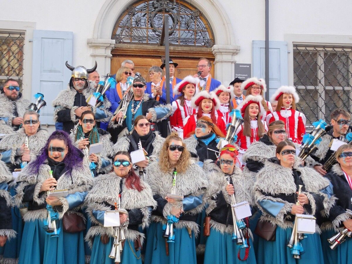 Pünktlich um 11.11 Uhr wurde der Fasching in Dornbirn traditionell von der Dornbirner Fasnatzunft eröffnet. ⇒Carmen Thurnher
