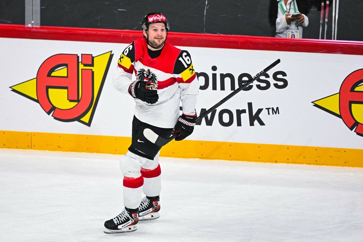 Schweiz-Legionär Dominic Zwerger aus Dornbirn bestreitet heute beim Deutschland-Cup sein 100. Länderspiel. ⇒GEPA