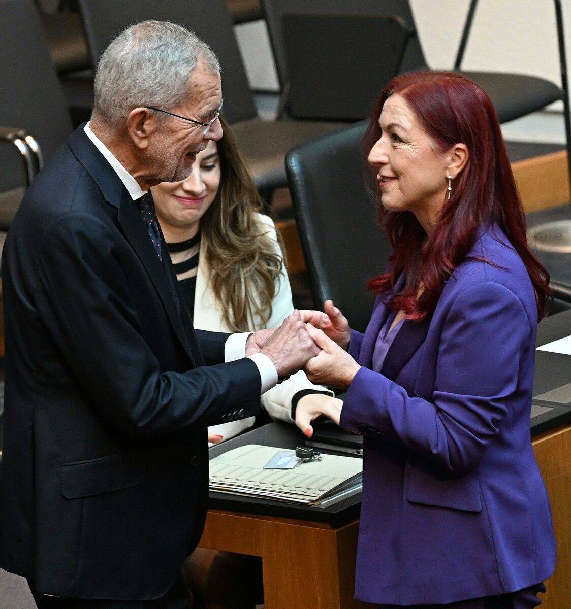 Van der Bellen und Hannah Lessing, Nationalfonds-Vorständin.⇒APA