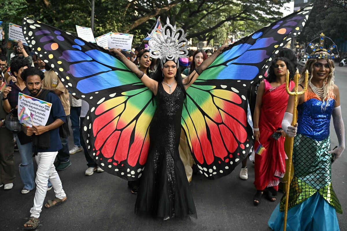 Aktivisten und Unterstützer der LGBTQ-Gemeinschaft nahmen am „Pride Walk Bengaluru” teil.