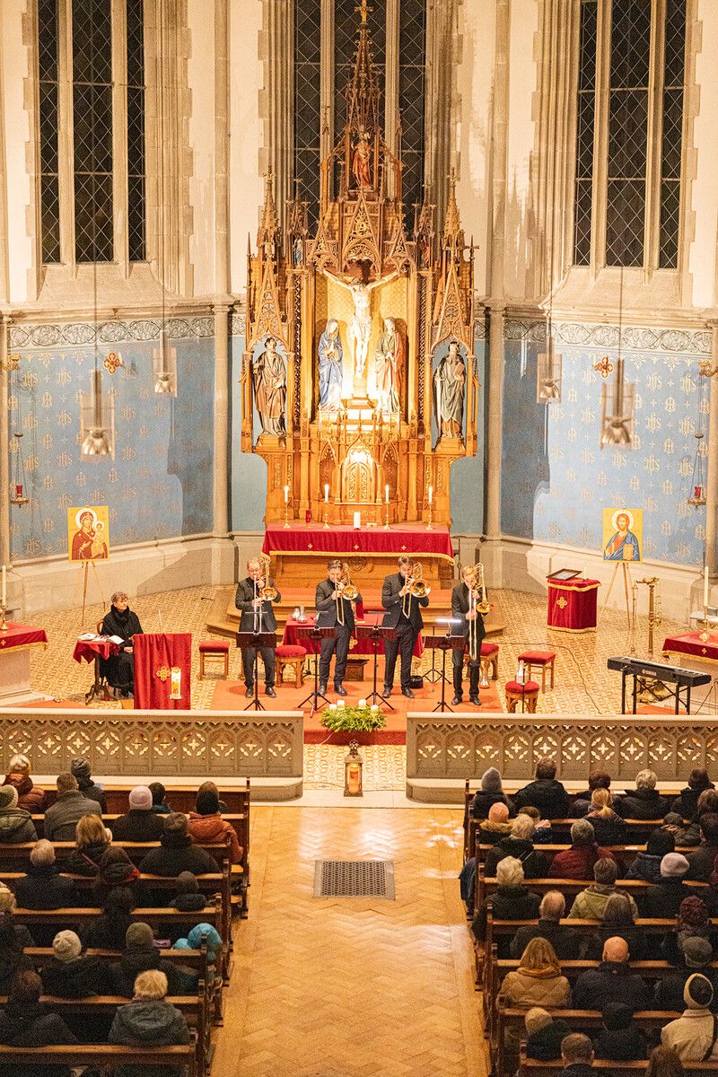 Das Posaunenquartett Tetrapol spielte Klassisches und Weihnachtliches in Bregenz. ⇒Schneider