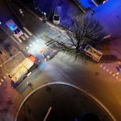 Zusammenstoß im Kreisverkehr legt Verkehr in Lustenau lahm