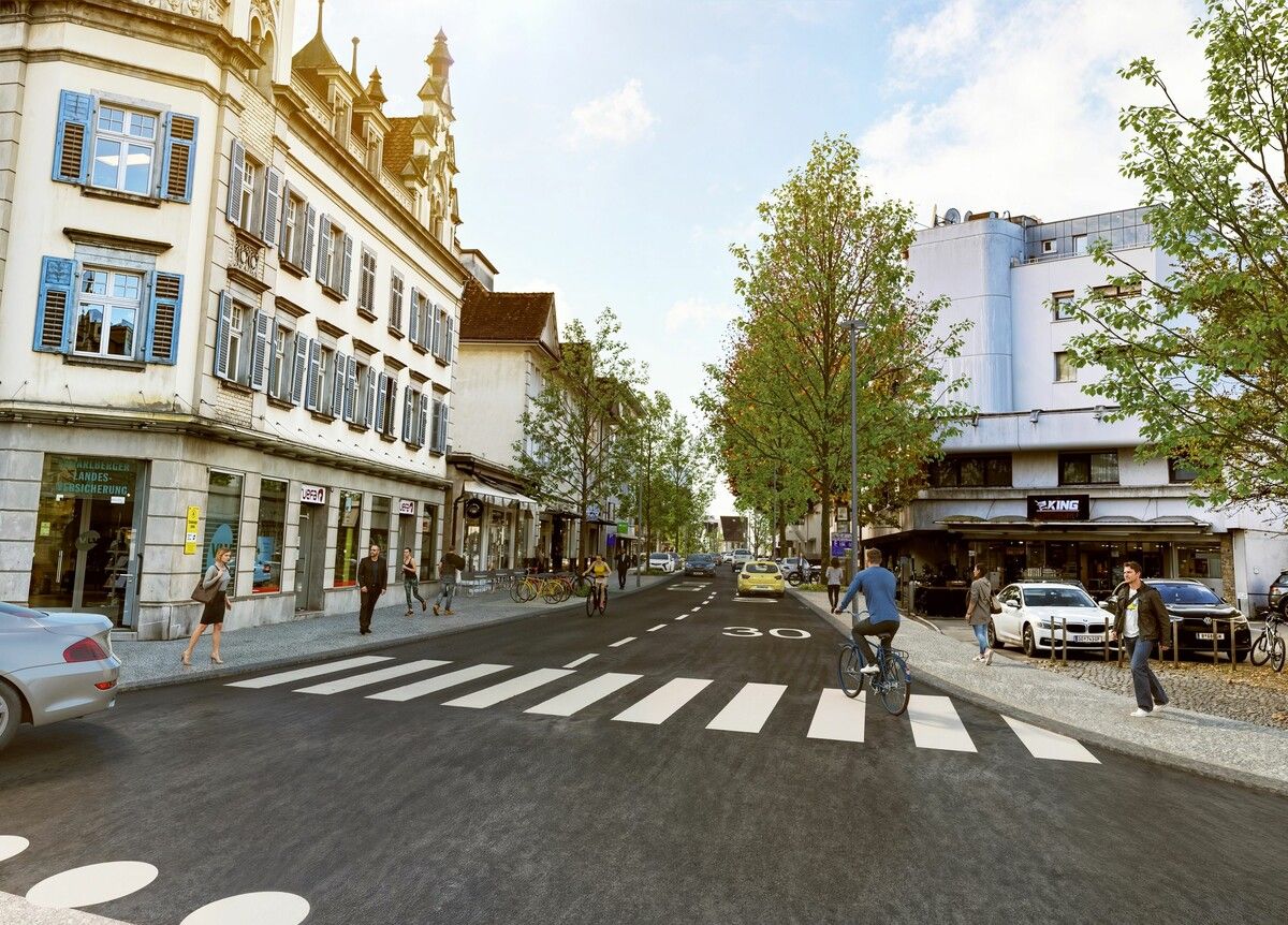 Die Stadt gestaltet die Moosmahdstraße neu, mit Konsequenzen für die Bepflanzung.⇒ stadt dornbirn